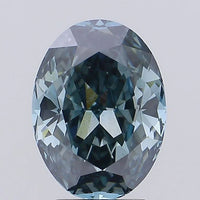 Sparkling Of 3.31 CT Oval Shape Fancy Deep Blue Green Color VS2 Clarity Moissanite Diamond For Gold Silence