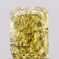Shiny 1.01 CT Radiant Shape Fancy Vivid Yellow Color SI1 Clarity Lab grown Diamond For Wedding Ring