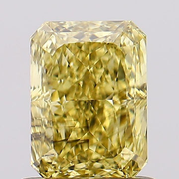 Shiny 1.01 CT Radiant Shape Fancy Vivid Yellow Color SI1 Clarity Lab grown Diamond For Wedding Ring