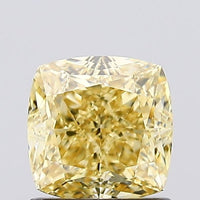 Luxurious 1.04 CT Cushion Shape Fancy Intense Yellow Color VVS1 Clarity Lab Grown Diamond For True North