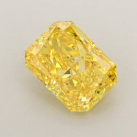 Brilliant 0.79 CT Radiant Shape Fancy Vivid Yellow Color VVS1 Clarity Lab Grown Diamond For One Glance