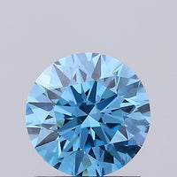 Affordable 0.94 CT Round Shape Fancy Vivid Blue Color VVS1 Clarity Lab Grown Diamond For Her Touch