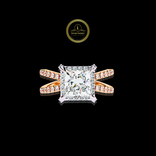 Designer Women’s Lab Grown Diamond Engagement Rings Solid Gold