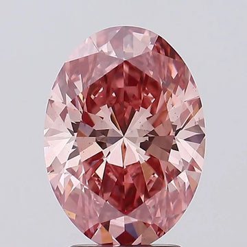Luxury Of 3.01 CT Oval Shape Fancy Vivid Pink Color VS2 Clarity Moissanite Diamond For Deep Gold