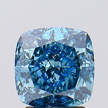Trendy 3.08 CT Cushion Shape Fancy Vivid Blue Color VVS2 Clarity Moissanite Diamond For Surprise Ring