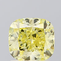 Top Quality 1.05 CT Cushion Shape Fancy Intense Yellow Color VVS1 Clarity Lab Grown Diamond For Just Us