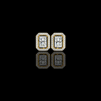 0.80 CT Best Lab Grown Radiant Cut Halo Diamond Earrings For Anniversary Gift