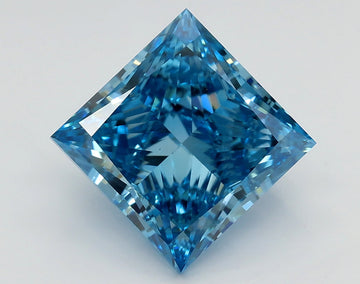Premium 4.50 CT Princess Shape Fancy Vivid Blue Color VS2 Clarity Moissanite Diamond For Anniversary Ring