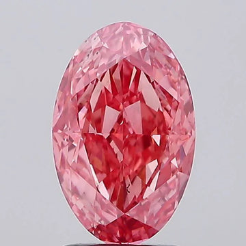 Experience Luxury Of 2.51 CT Oval Shape Fancy Vivid Pink Color VS2 Clarity Moissanite Diamond For Early Sky