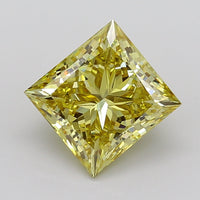Dazzling 6.02 CT Princess Shape Fancy Intense Yellow Color VS2 Clarity Moissanite Diamond For Birthday Ring