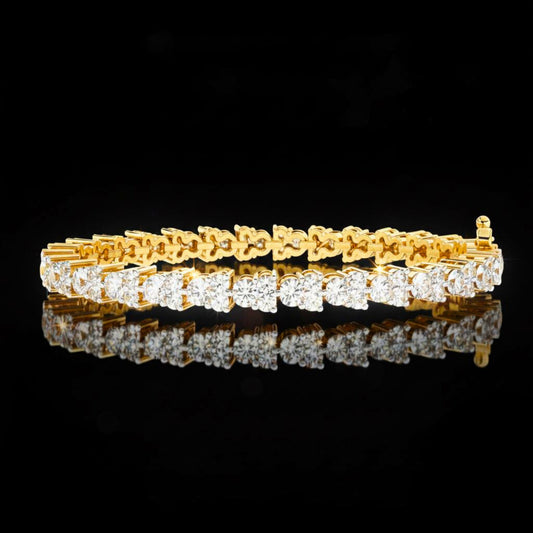 4.50 TCW Luxury Trinity Cluster Round Cut Lab Grown Diamond Tennis Bracelet Brilliant High By Ivevar  Shine Jewelry