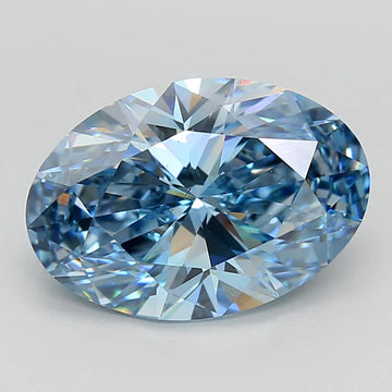 Experience Luxury Of 4.01 CT Oval Shape Fancy Intense Blue Color VS2 Clarity Moissanite Diamond For Her Trace