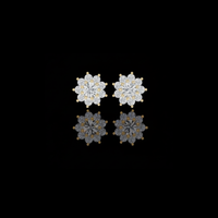 1.00 CT Radiant Floral Inspired Cluster Moissanite Diamond Stud Earrings Crafted in Timeless Elegance
