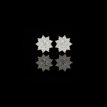 1.00 CT Radiant Floral Inspired Cluster Moissanite Diamond Stud Earrings Crafted in Timeless Elegance