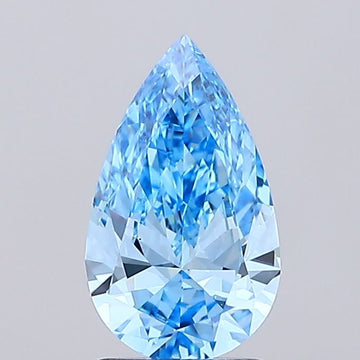 Stylish 1.51 CT Pear Shape Fancy Vivid Blue Color VS1 Clarity Lab Grown Diamond For Just Light