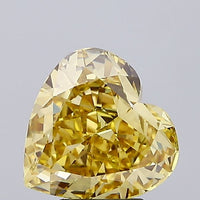 Custom Luxury 3.58 CT Heart Shape Fancy Vivid Yellow Color VVS2 Clarity Moissanite Diamond For her Ring