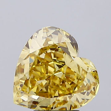 Custom Luxury 3.58 CT Heart Shape Fancy Vivid Yellow Color VVS2 Clarity Moissanite Diamond For her Ring