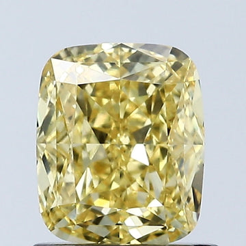 Ultimate 1.06 CT Cushion Shape Fancy Vivid Yellow Color VVS1 Clarity Lab Grown Diamond For Sweet Air