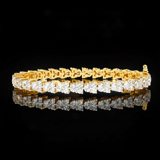 1.28 TCW Luxury Trinity Cluster Round Cut Moissanite Diamond Tennis Bracelet Brilliant High Shine Jewelry