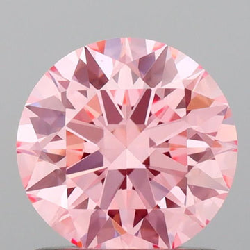 Custom 0.95 CT Round Shape Fancy Vivid Pink Color VVS1 Clarity Lab Grown Diamond For Calm Steps