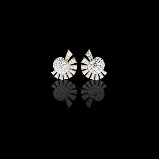 3.20 TCW Exquisite Moissanite Diamond Radiant Sunburst Round Diamond Statement Earrings