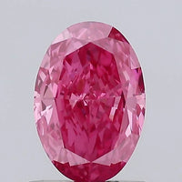 Trendy Of 0.74 CT Oval Shape Fancy Vivid Pink Color VS1 Clarity Moissanite Diamond For Anniversary ring