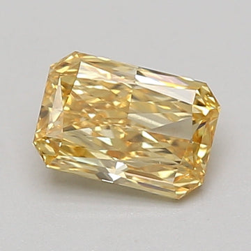 Sustainable 0.86 CT Radiant Shape Fancy Vivid Yellow Color VVS1 Clarity Lab Grown Diamond For Calm Steps