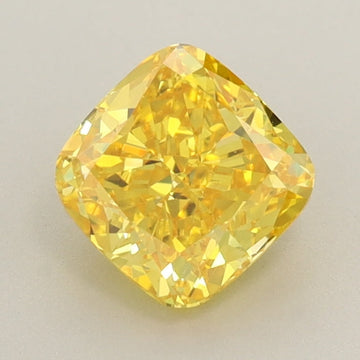 Hot Spelling 1.09 CT Cushion Shape Fancy Vivid Yellow Color VVS1 Clarity Lab Grown Diamond For Calm Eyes
