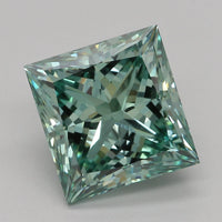 Fine 3.07 CT Princess Shape Fancy Vivid Green Color VVS2 Clarity Moissanite Diamond For Propose Ring
