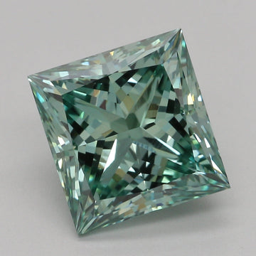 Fine 3.07 CT Princess Shape Fancy Vivid Green Color VVS2 Clarity Moissanite Diamond For Propose Ring