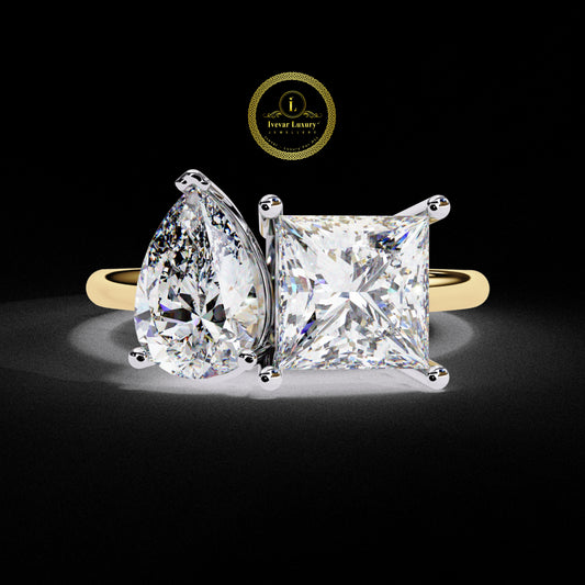 Sleek Princess Cut Lab Grown Diamond Ring Thin & Elegant Gold Band for Women