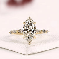 Marquise Cut Lab Grown Diamond Five Stone Engagement Ring