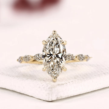 Marquise Cut Lab Grown Diamond Five Stone Engagement Ring