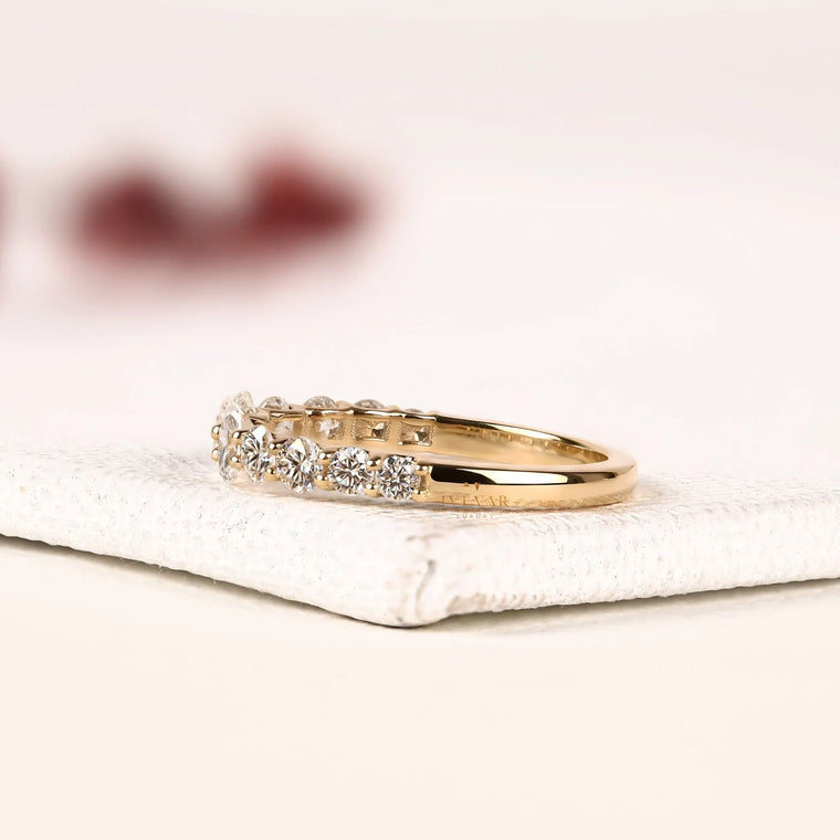 Oval Cut Lab Diamond Half Eternity Wedding Band - view 2