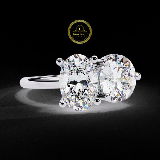 Premium Oval Cut VVS1 Moissanite  Diamond Ring 18K Solid Gold & 925 Silver Luxury Jewelry