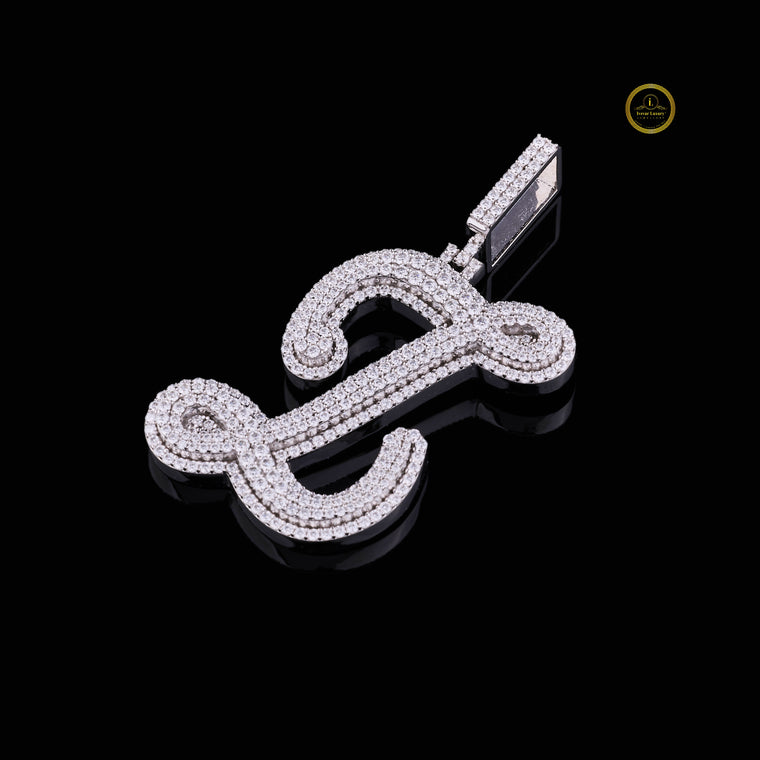 Custom Initial Letter Iced Out Pendant - view 2