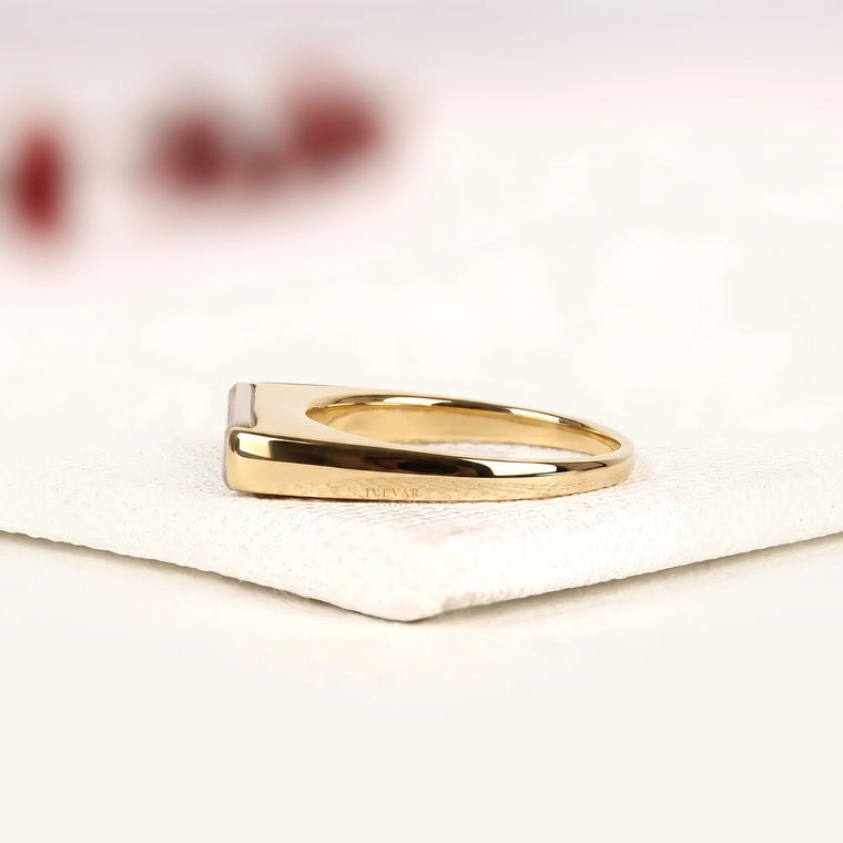 East-West Elongated Baguette Lab Diamond Solitaire Ring - view 2