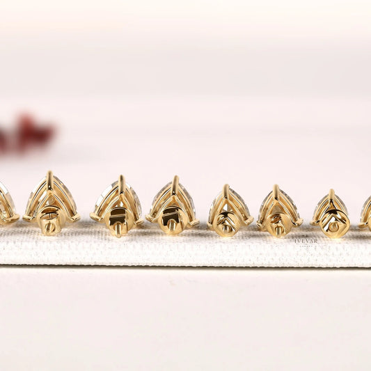 Trillion Cut Solitaire Stud Earrings For Women - view 3
