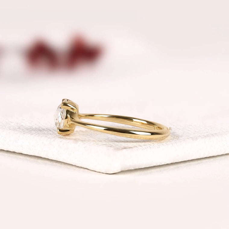 Rose Cut Moissanite Delicate Engagement Ring - view 2