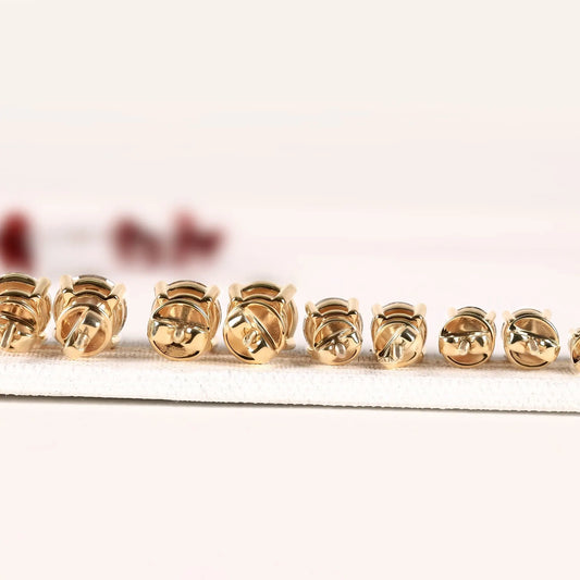 Round Brilliant Cut Classic Solitaire Stud Earrings - view 3