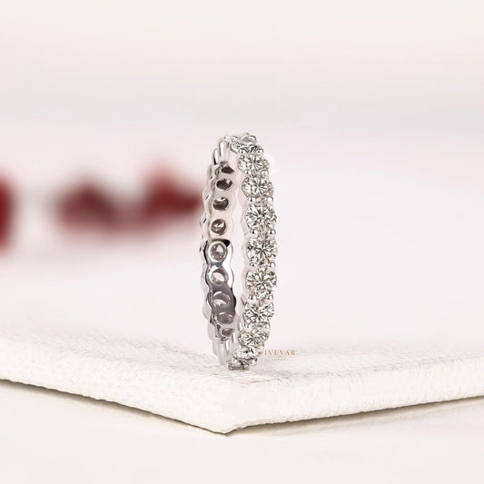 Round Brilliant Full Eternity Wedding Band Ring - view 2