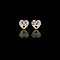 0.48 CT Luxury Heart Shaped Moissanite Stud Earrings with Round Brilliant Center Stone and Pave Accents