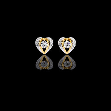 0.48 CT Luxury Heart Shaped Moissanite Stud Earrings with Round Brilliant Center Stone and Pave Accents