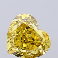 Trendy Of 3.07 CT Heart Shape Fancy Vivid Yellow Color VS2 Clarity Lab Grown Diamond For One Tomorrow