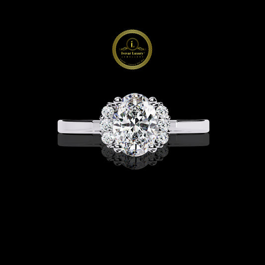 Affordable Luxury Lab Grown Diamond Ring S925 Silver Gold Plated Bridal Jewelry