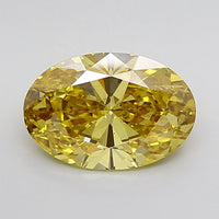 Trendy Of 3.01 CT Oval Shape Fancy Vivid Yellow Color VS2 Clarity Lab Grown Diamond For Held Moments