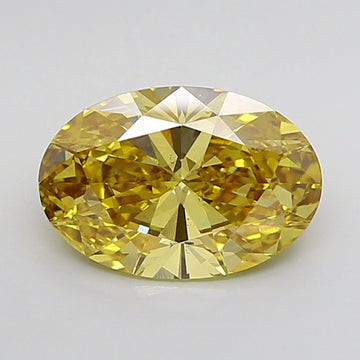 Trendy Of 3.01 CT Oval Shape Fancy Vivid Yellow Color VS2 Clarity Lab Grown Diamond For Held Moments