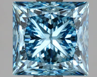 Perfect 3.05 CT Princess Shape Fancy Vivid Blue Color VS2 Clarity Moissanite Diamond For Engagement Ring
