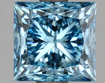 Perfect 3.05 CT Princess Shape Fancy Vivid Blue Color VS2 Clarity Moissanite Diamond For Engagement Ring