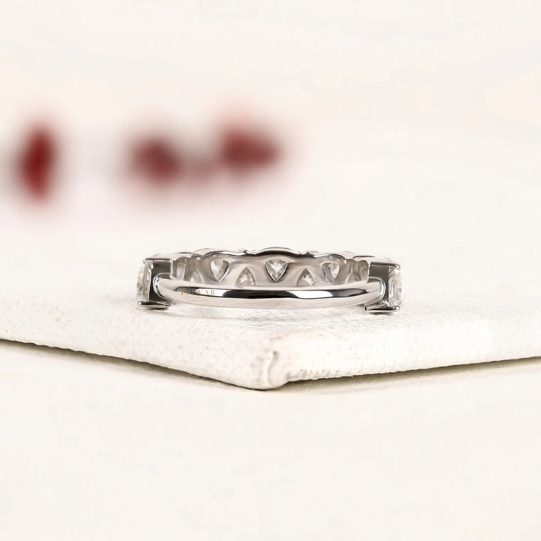 Trillion Cut Lab Diamond Half Eternity Wedding Band - view 2